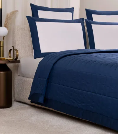 Frette Rectangular Light Bold Quilt In Blue