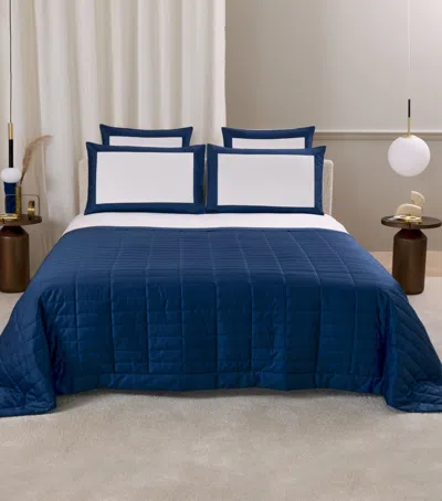Frette Rectangular Light Bold Quilt In Blue