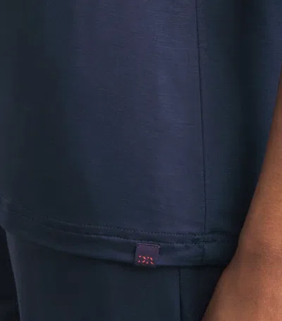 Derek Rose Micro Modal Lara Pyjama Top In Blue