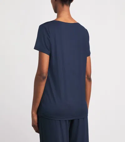 Derek Rose Micro Modal Lara Pyjama Top In Blue