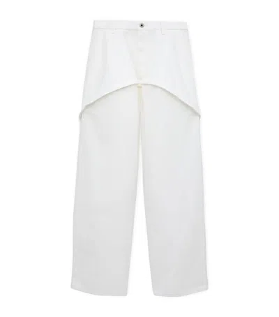 Loewe Denim Trousers With Asymmetric Panel Construction In White