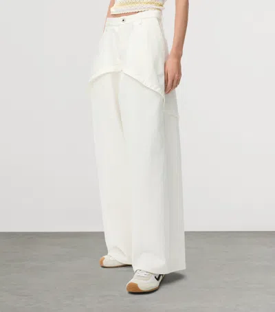 Loewe Denim Trousers With Asymmetric Panel Construction In White