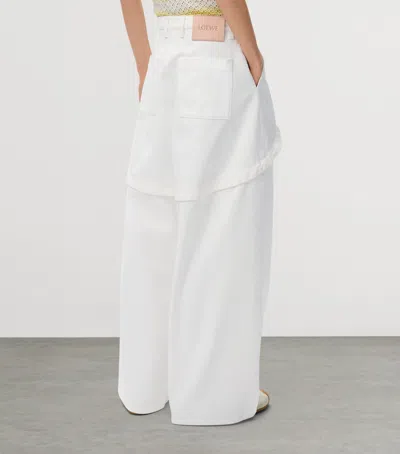 Loewe Denim Trousers With Asymmetric Panel Construction In White