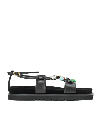 Loewe Beaded Sandals In Black