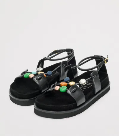 Loewe Beaded Sandals In Black