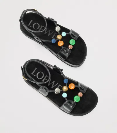 Loewe Beaded Sandals In Black