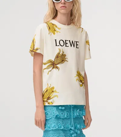 Loewe Printed Beaded T-shirt In White