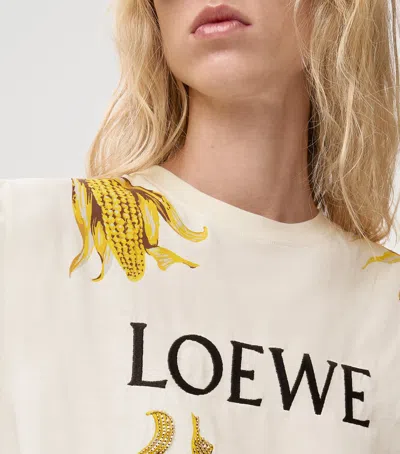 Loewe Printed Beaded T-shirt In White