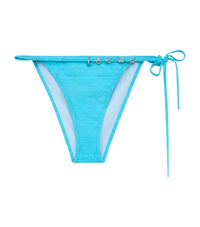 Loewe Bikini Bottom In Technical Jersey In Blue