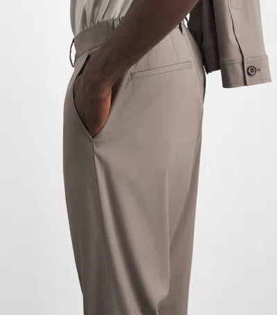 Corneliani Techwool Straight Trousers In Brown