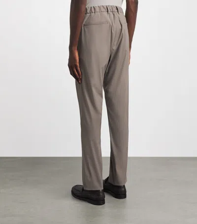 Corneliani Techwool Straight Trousers In Brown