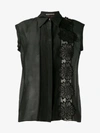 Rochas Flower Appliqué Sleeveless Shirt