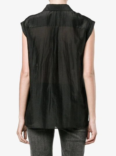 Rochas Flower Appliqué Sleeveless Shirt