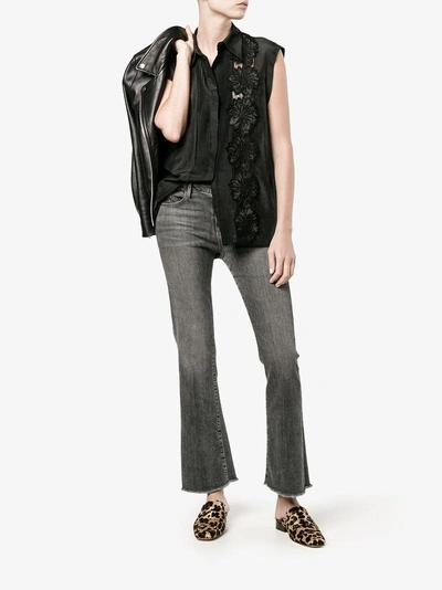Rochas Flower Appliqué Sleeveless Shirt