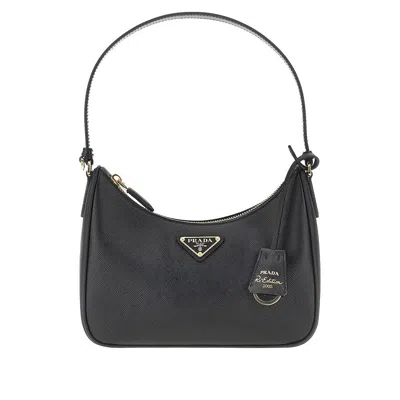Prada Re-edition 2005 Re-nylon And Saffiano Mini Bag In Black