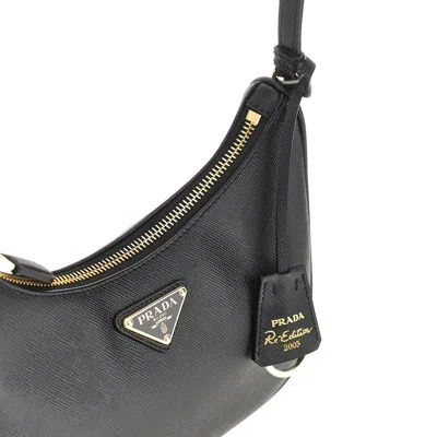 Prada Re-edition 2005 Re-nylon And Saffiano Mini Bag In Black