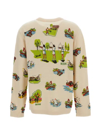 Bode Patterned-jacquard Cardigan In Brown