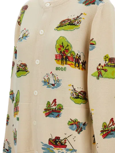 Bode Patterned-jacquard Cardigan In Brown