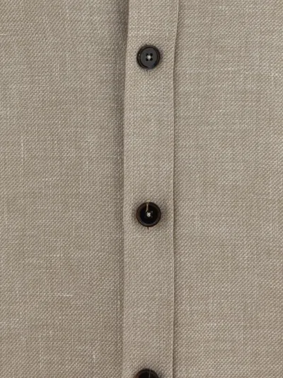 Zegna Light Beige Solid Shirt In Neutral