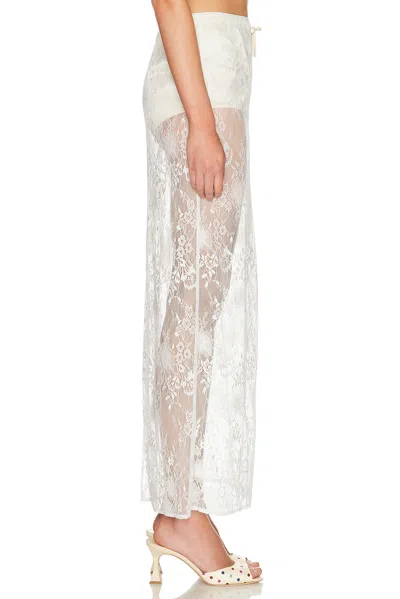 Aya Muse Eteri Bow-detail Floral Lace Midi Skirt In White