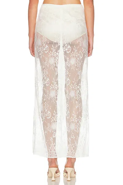 Aya Muse Eteri Bow-detail Floral Lace Midi Skirt In White