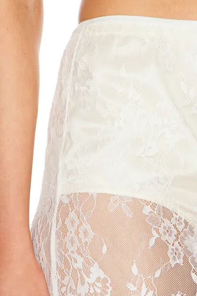 Aya Muse Eteri Bow-detail Floral Lace Midi Skirt In White