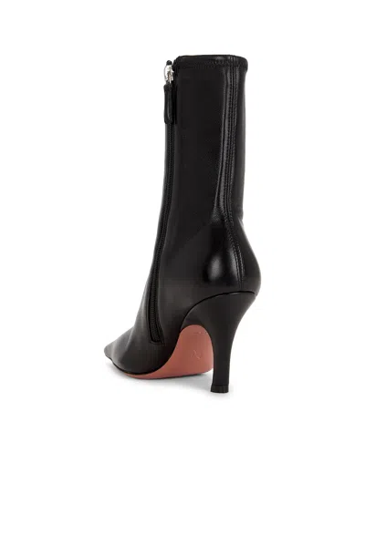 Amina Muaddi Jamie Nappa Leather Ankle Boots Stiletto In Black