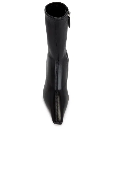 Amina Muaddi Jamie Nappa Leather Ankle Boots Stiletto In Black