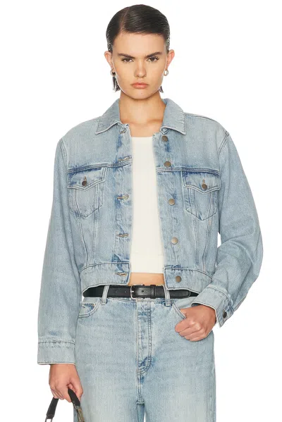 Essentials Long-sleeved Denim Jacket In Blue