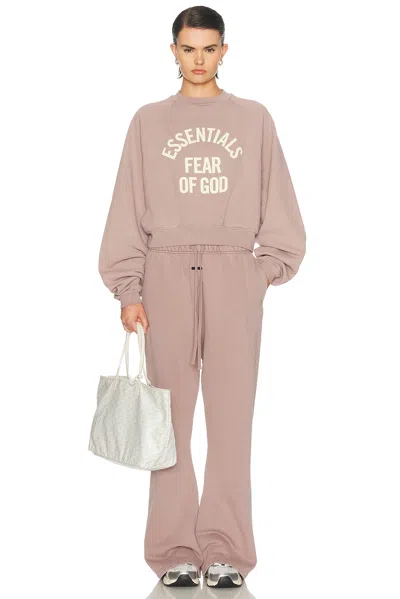 Essentials Logo-print Sweatshirt In Pink