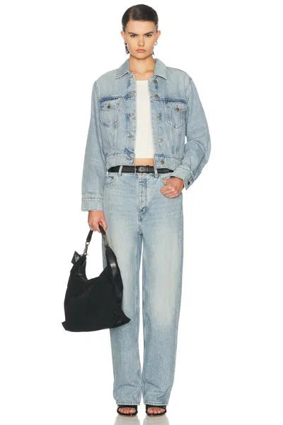 Essentials Long-sleeved Denim Jacket In Blue