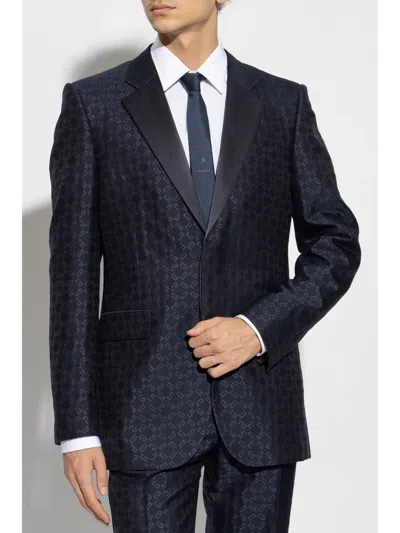 Givenchy Patterned-jacquard Blazer In Blue