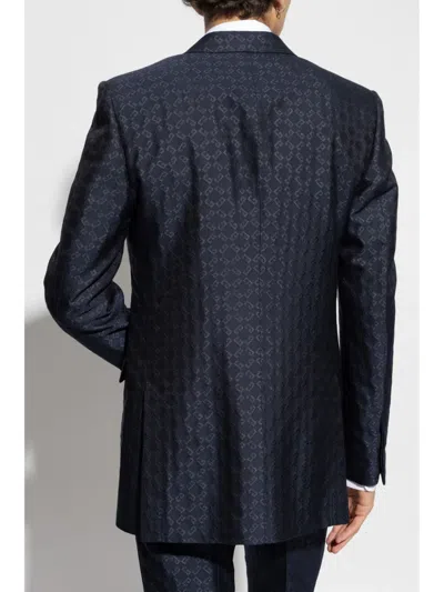 Givenchy Patterned-jacquard Blazer In Blue