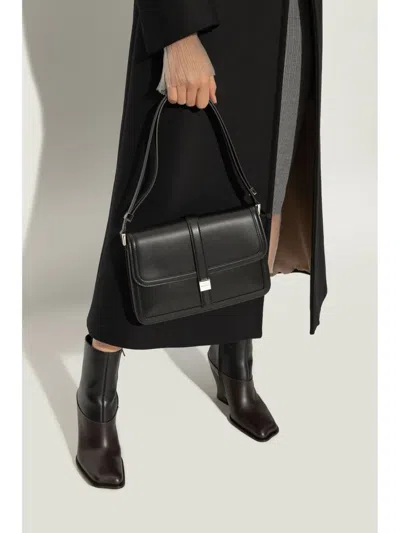 Max Mara Bianca Leather Shoulder Bag In Red