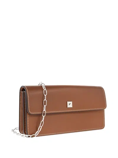 Max Mara Clutchy Grained Leather Clutch In Brown