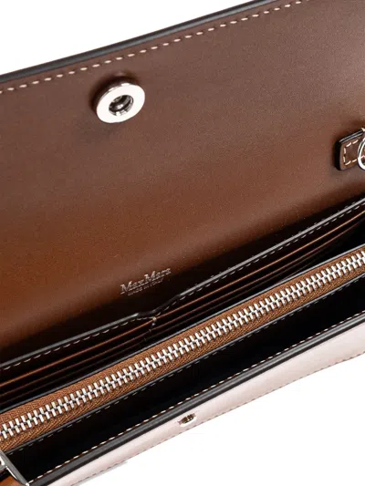 Max Mara Clutchy Grained Leather Clutch In Brown