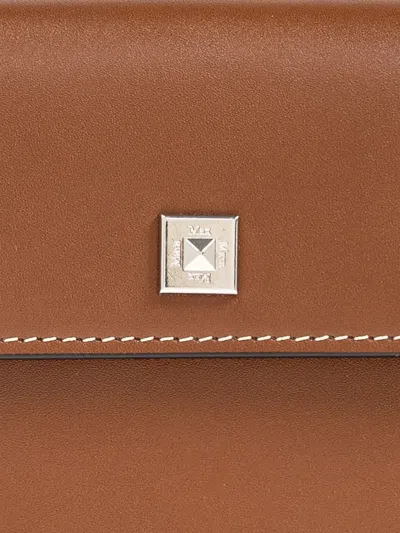 Max Mara Clutchy Grained Leather Clutch In Brown