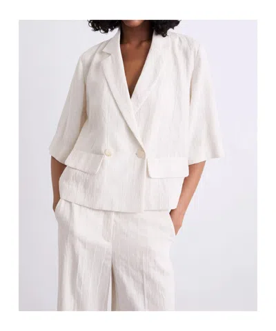 Marella Double-breasted Jacket In White