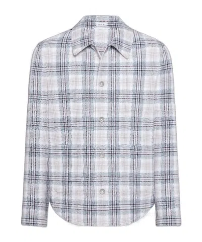 Thom Browne Plaid Armband Cotton Blend Utility Jacket In White