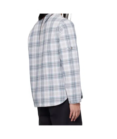 Thom Browne Plaid Armband Cotton Blend Utility Jacket In White
