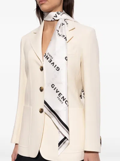 Givenchy Logo-pattern Scarf In White