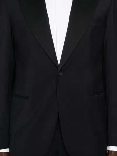 Corneliani Peak-lapel Single-breasted Suit In Black