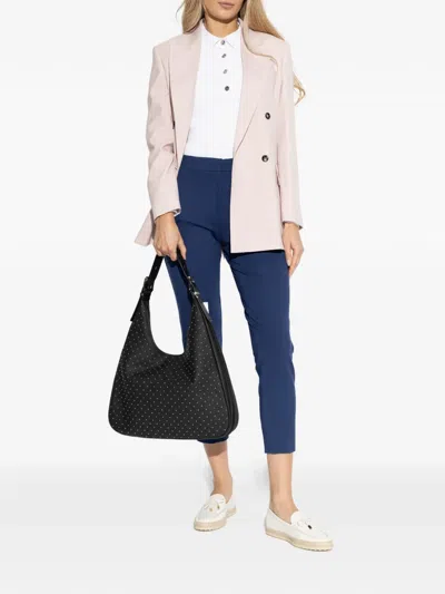 Max Mara Solid Color Casual Pants In Blue