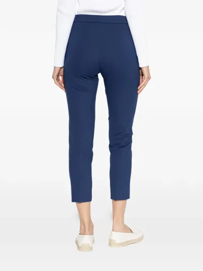 Max Mara Solid Color Casual Pants In Blue
