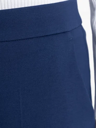 Max Mara Solid Color Casual Pants In Blue