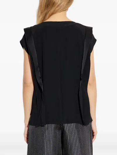 Max Mara V-neck Panel Blouse In Black