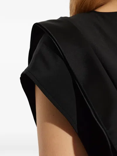Max Mara V-neck Panel Blouse In Black