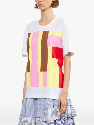 Comme Des Garçons Printed T-shirt In White