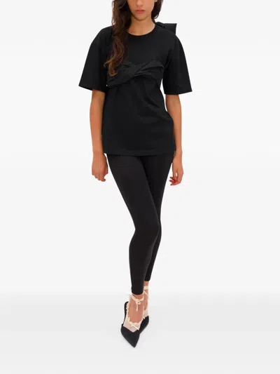 Area Taffeta Knot T-shirt In Black