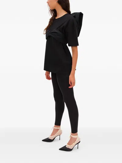 Area Taffeta Knot T-shirt In Black